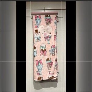 Betsey Johnson Coquette Pink Bow Ice Cream Blanket